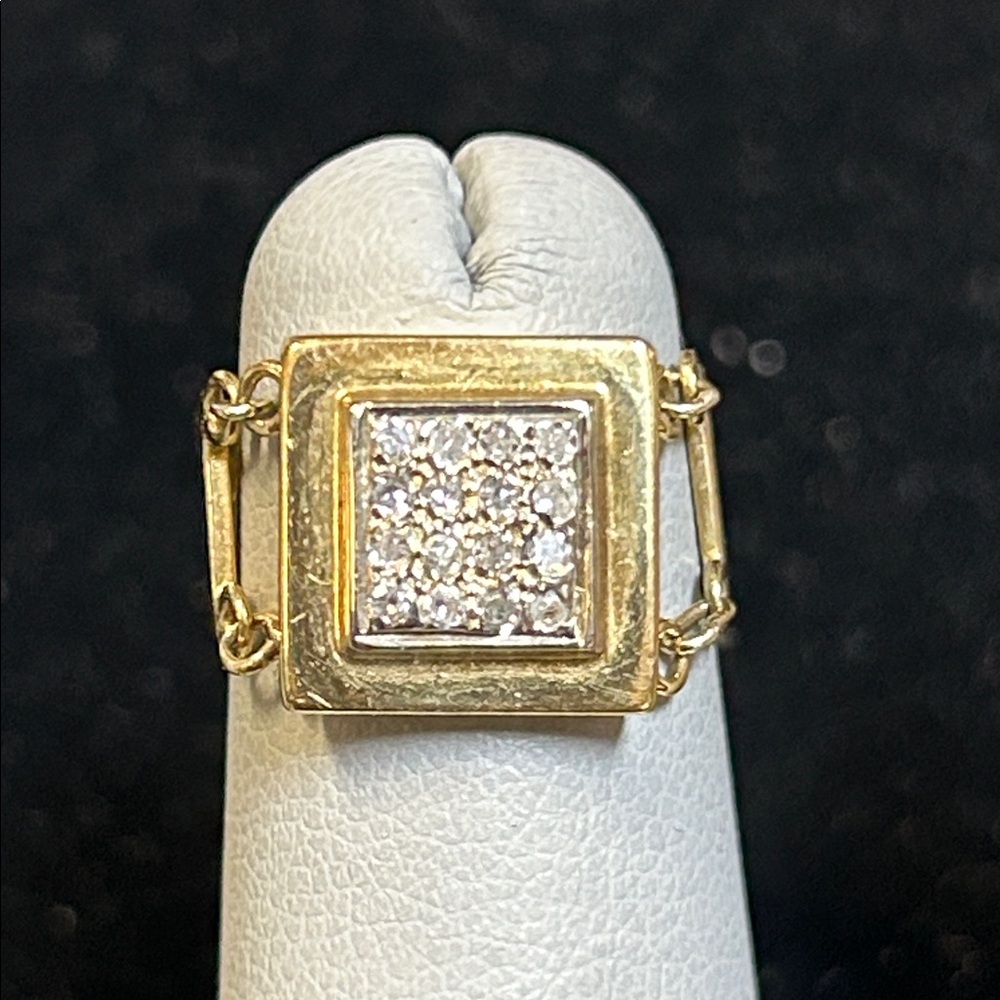 303116 18k diamond ring chain ring